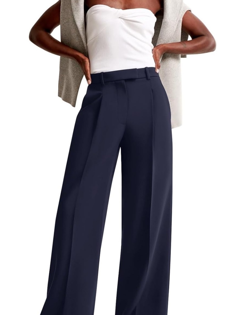 NIMIN -Wide Leg Navy Women's Trousers